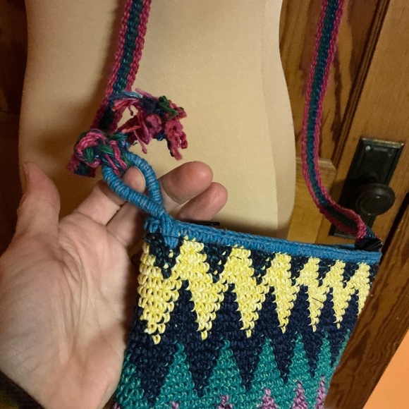 Vtg 90s Handmade Woven Purse - Picture 2 of 10